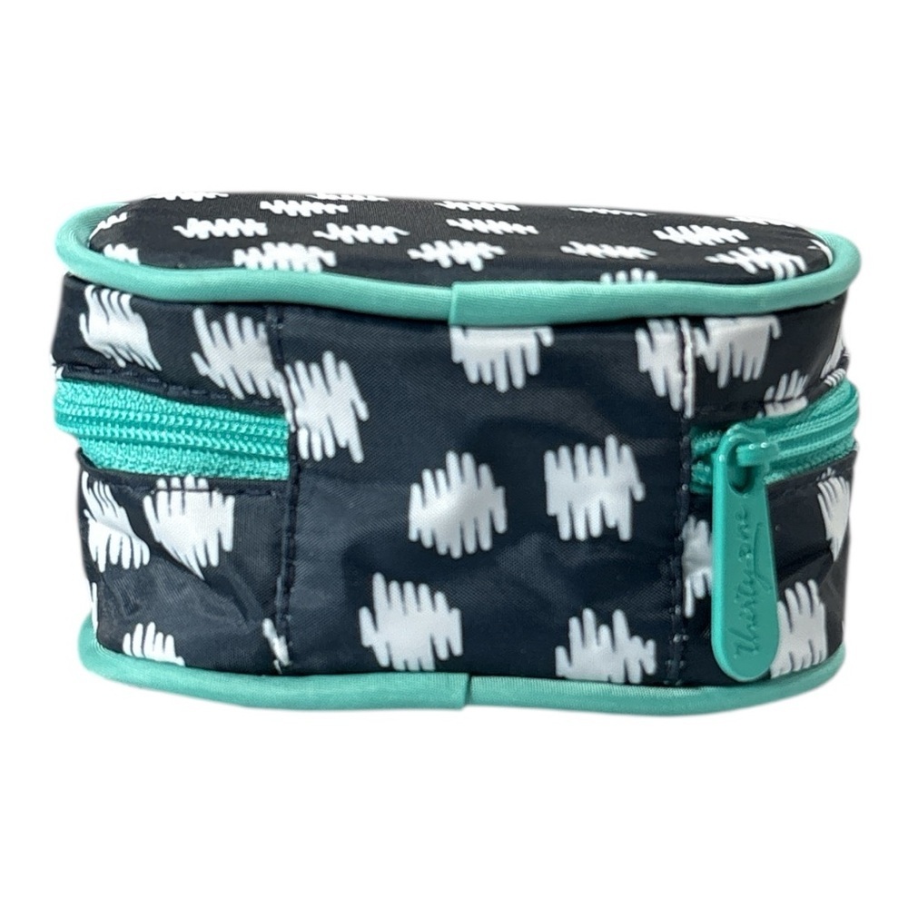 NWT Thirty-One 31 Cute Case Navy Doodle Dot Teal Gift Travel Zipper - Picture 3 of 9